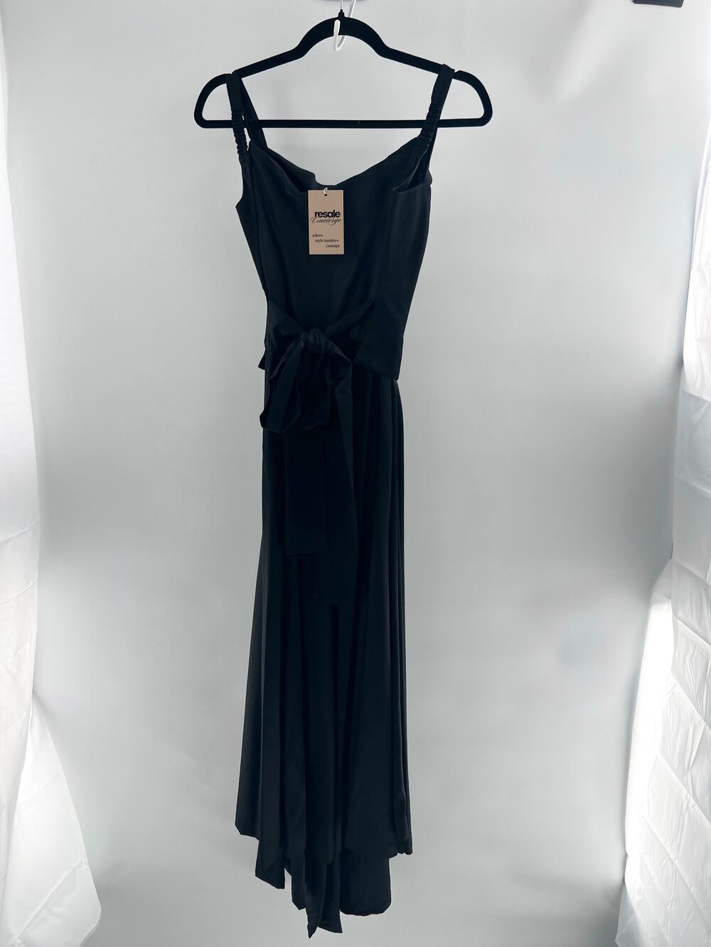 Vintage Richard Tyler 100% Silk Maxi Dress with Removable Corset Black Womens 8